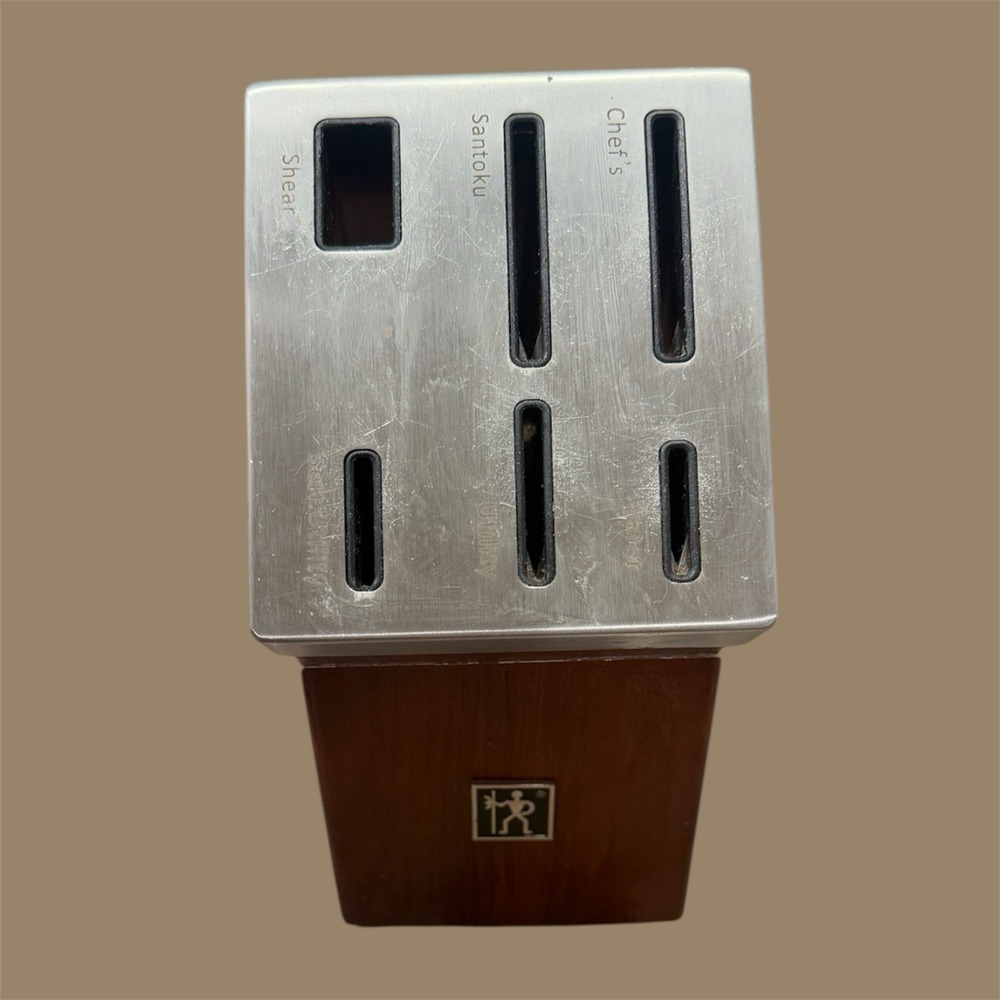 Zwilling J.A. Henckels Self-Sharpening Knife Block ONLY Tabletop Wood 6-Slot